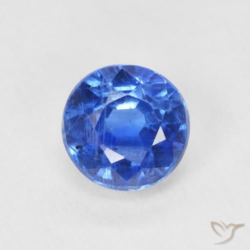 0.81ct Натуральный Средний синий кианит, Круглый, SI