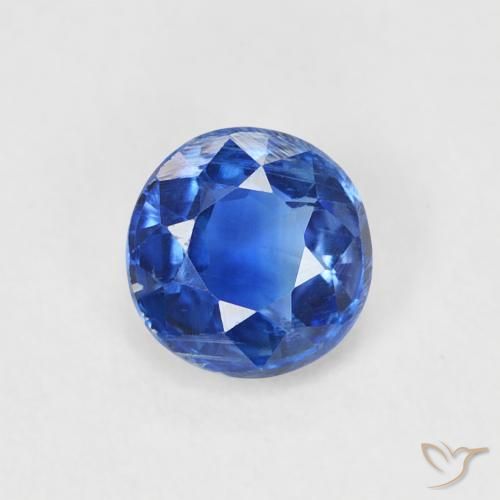 0.64ct Натуральный Средний синий кианит, Круглый, SI