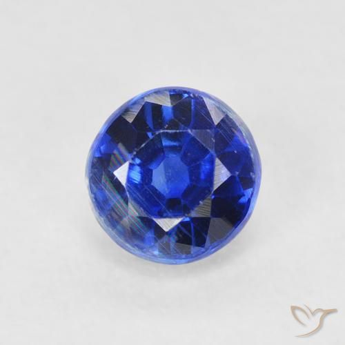 0.82ct Натуральный Темно-синий кианит, Круглый, SI