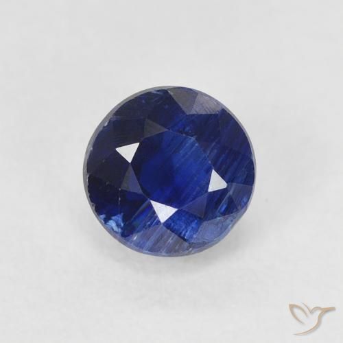 0.80ct Натуральный Темно-синий кианит, Круглый, SI