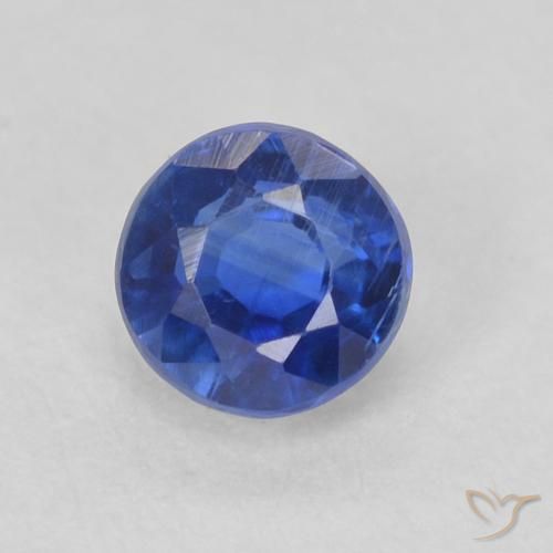 0.49ct Натуральный Темно-синий кианит, Круглый, SI