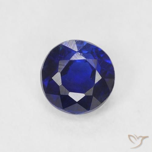 0.47ct Натуральный Темно-синий кианит, Круглый, VS-SI