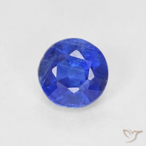 0.41ct Натуральный Темно-синий кианит, Круглый, VS-SI