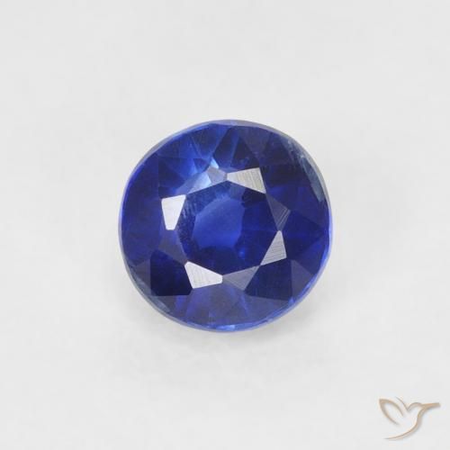 0.45ct Натуральный Интенсивный темно-синий кианит, Круглый, VS-SI