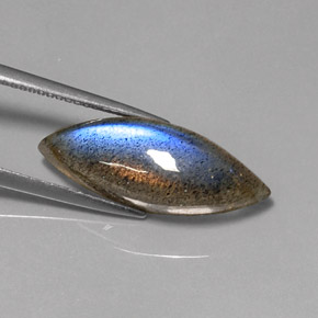7.01 карата, натуральный Многоцветный Лабрадорит, Маркиза, Полупрозрачный