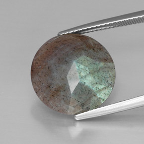 10.20 карата, натуральный Многоцветный Лабрадорит, Огранка Круг, Непрозрачный