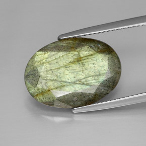 9.85 карата, натуральный Многоцветный Лабрадорит, Огранка Овал, Непрозрачный