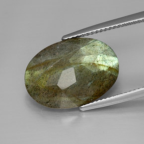 9.85 карата, натуральный Многоцветный Лабрадорит, Огранка Овал, Непрозрачный