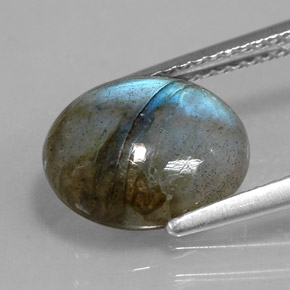 3.28 карата, натуральный Многоцветный Лабрадорит, Прозрачный, Полупрозрачный