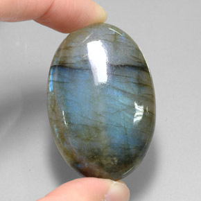 Натуральный многоцветный лабрадорит 81,11 карата огранка овал, полупрозрачный