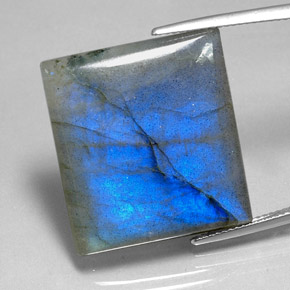 36.48 карата, натуральный Многоцветный Лабрадорит, Огранка Багет, Полупрозрачный