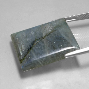 36.48 карата, натуральный Многоцветный Лабрадорит, Огранка Багет, Полупрозрачный