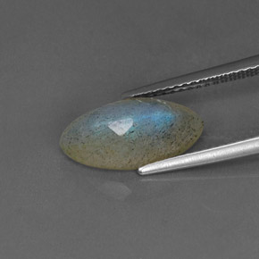 3.06 карата, натуральный Серо-синий отлив Лабрадорит, Прозрачный, Полупрозрачный