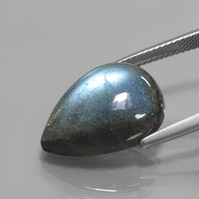 10.49 карата, натуральный Многоцветный Лабрадорит, Форма груши, Полупрозрачный