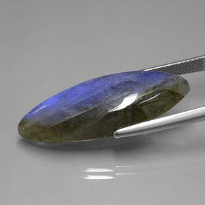 18.92 карата, натуральный Серо-синий отлив Лабрадорит, Маркиза, Прозрачный