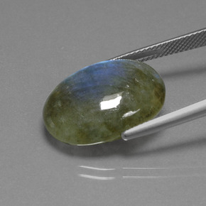 15.85 карата, натуральный Серо-синий отлив Лабрадорит, Огранка Овал, Полупрозрачный
