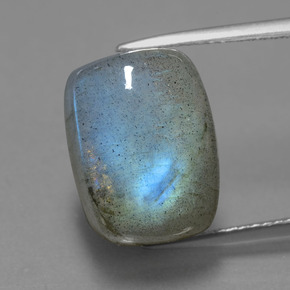 Натуральный синий лабрадорит 10,87 карата подушка крой, полупрозрачный