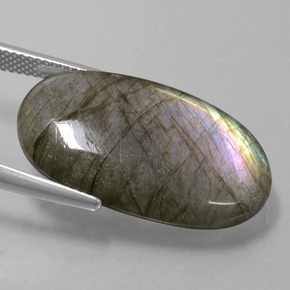 18.41 карата, натуральный Серо-синий отлив Лабрадорит, Огранка Овал, Полупрозрачный