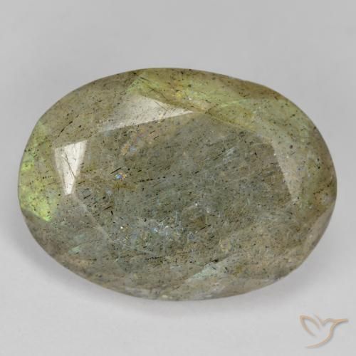 11.84ct Натуральный Многоцветный Лабрадорит, Овал, Полупрозрачный