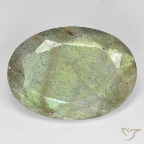 10.67ct Натуральный Многоцветный Лабрадорит, Овал, Полупрозрачный