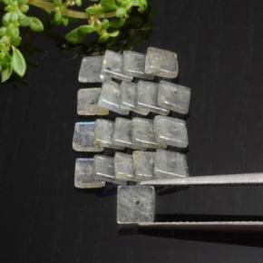 5.30 карата, натуральный Многоцветный Лабрадорит, Квадрат, Полупрозрачный