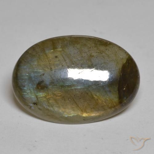 15.72ct Натуральный Многоцветный Лабрадорит, Овал, Непрозрачный