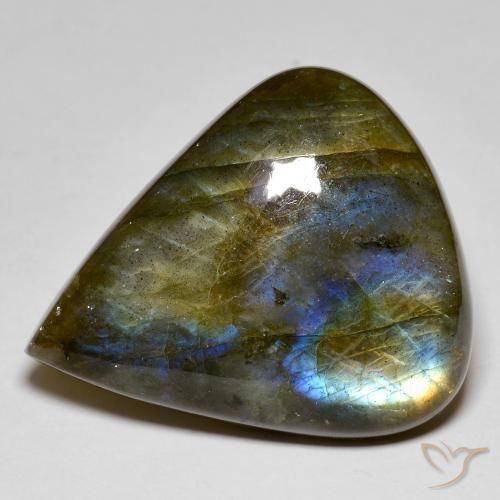 40.89ct Натуральный Многоцветный Лабрадорит, Форма груши, Непрозрачный