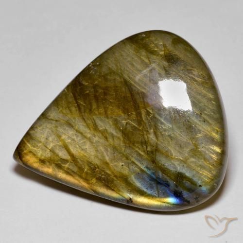 50.39ct Натуральный Многоцветный Лабрадорит, Форма груши, Непрозрачный