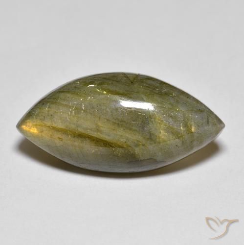10.67ct Натуральный Многоцветный Лабрадорит, Маркиза, Полупрозрачный
