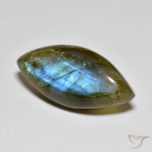 9.84ct Натуральный Многоцветный Лабрадорит, Маркиза, Полупрозрачный