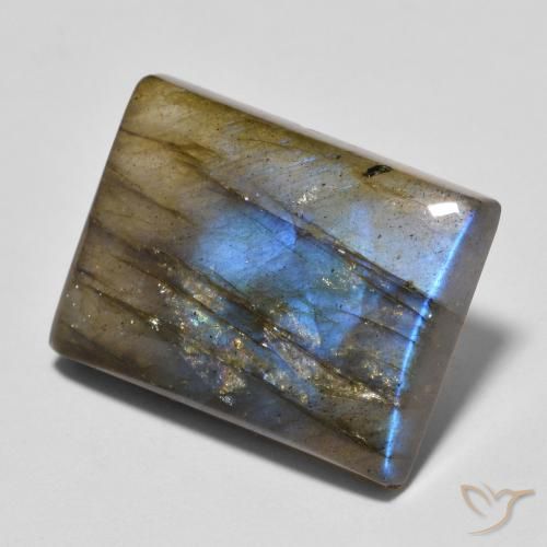10.84ct Натуральный Многоцветный Лабрадорит, Огранка Багет, Полупрозрачный
