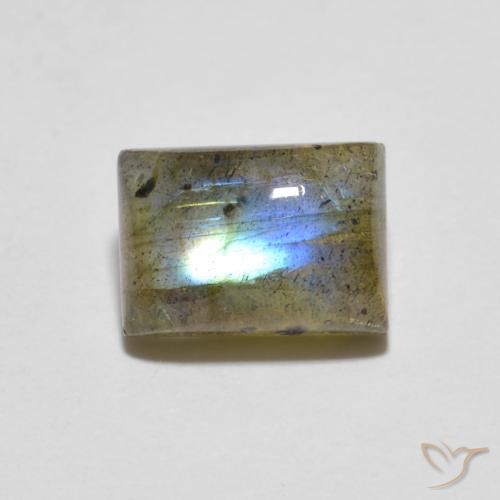 1.79ct Натуральный Многоцветный Лабрадорит, Огранка Багет, Полупрозрачный