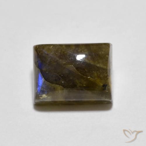 2.29ct Натуральный Многоцветный Лабрадорит, Огранка Багет, Полупрозрачный