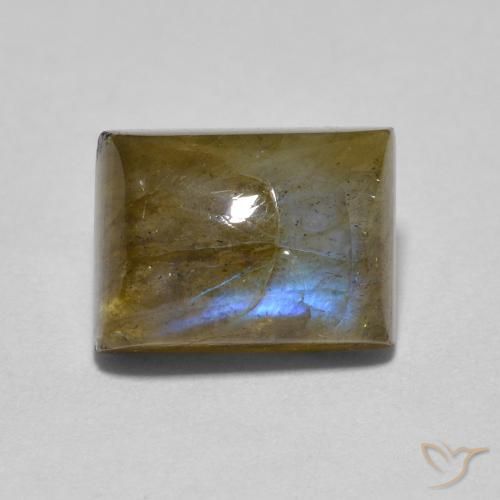 2.04ct Натуральный Многоцветный Лабрадорит, Огранка Багет, Полупрозрачный