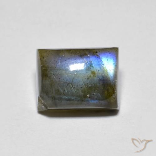 2.42ct Натуральный Многоцветный Лабрадорит, Огранка Багет, Полупрозрачный