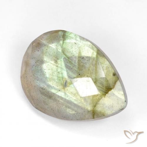 11.53ct Натуральный Многоцветный Лабрадорит, Форма груши, Полупрозрачный