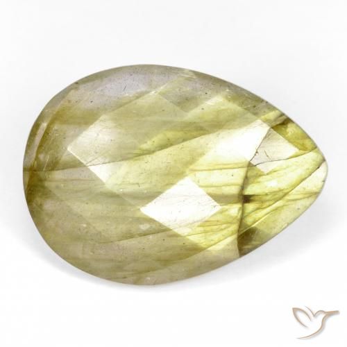 10.67ct Натуральный Многоцветный Лабрадорит, Форма груши, Полупрозрачный