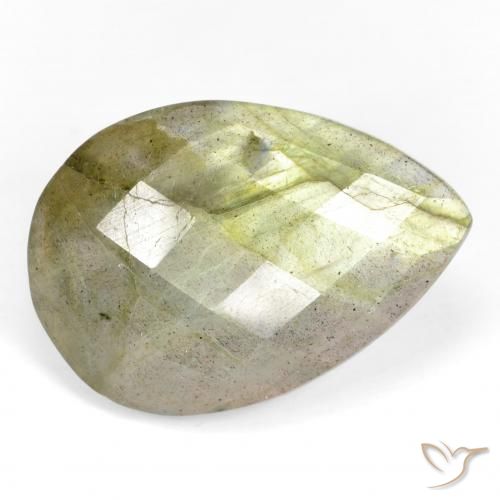 11.84ct Натуральный Многоцветный Лабрадорит, Форма груши, Полупрозрачный