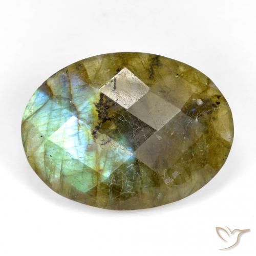 11.59ct Натуральный Многоцветный Лабрадорит, Овал, Полупрозрачный
