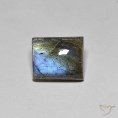 6.73ct Натуральный Многоцветный Лабрадорит, Огранка Багет, Полупрозрачный