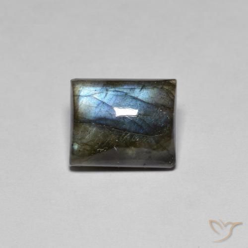 6.48ct Натуральный Многоцветный Лабрадорит, Огранка Багет, Полупрозрачный