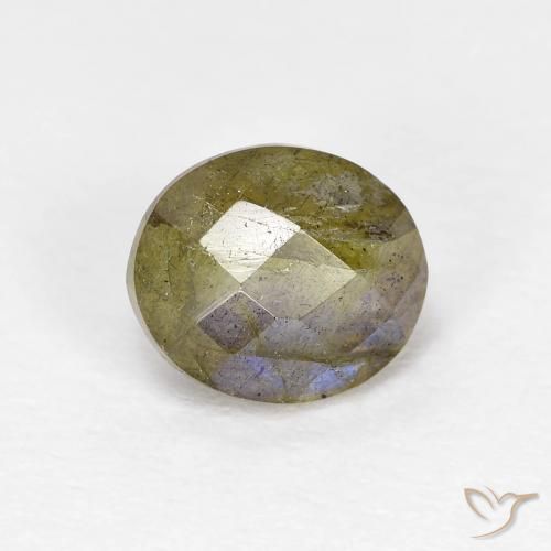 1.31ct Натуральный Многоцветный Лабрадорит, Овал, Полупрозрачный
