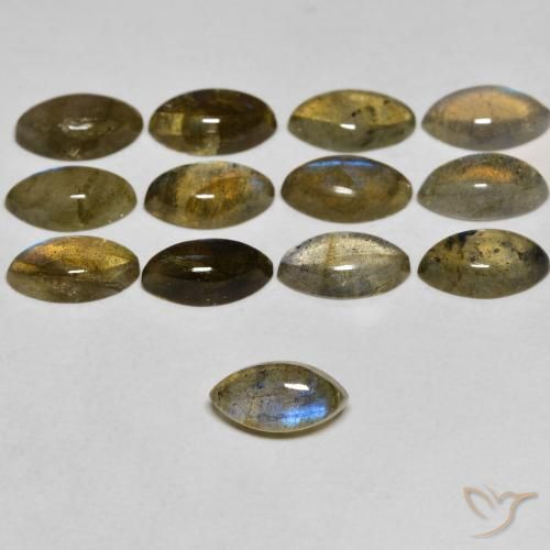 0.71ct Натуральный Многоцветный Лабрадорит, Маркиза, Прозрачный