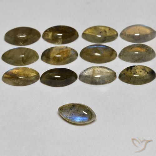 0.71 карата, натуральный Многоцветный Лабрадорит, Маркиза, Прозрачный