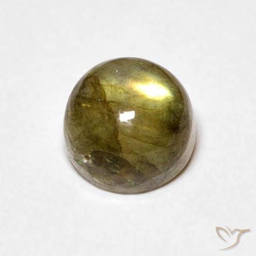 0.80ct Натуральный Многоцветный Лабрадорит, Круглый, Полупрозрачный