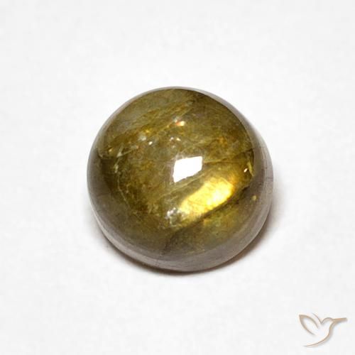 1.22ct Натуральный Многоцветный Лабрадорит, Круглый, Полупрозрачный