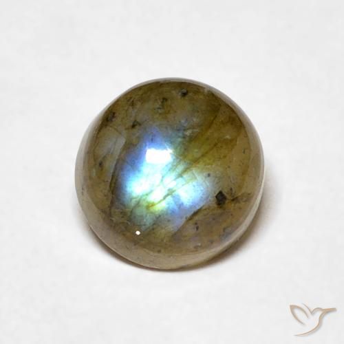 1.12ct Натуральный Многоцветный Лабрадорит, Круглый, Полупрозрачный