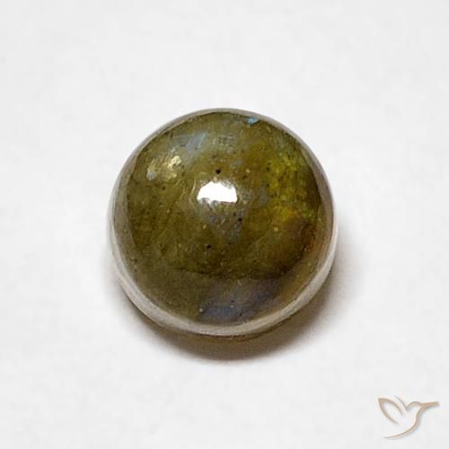 0.80ct Натуральный Многоцветный Лабрадорит, Круглый, Полупрозрачный