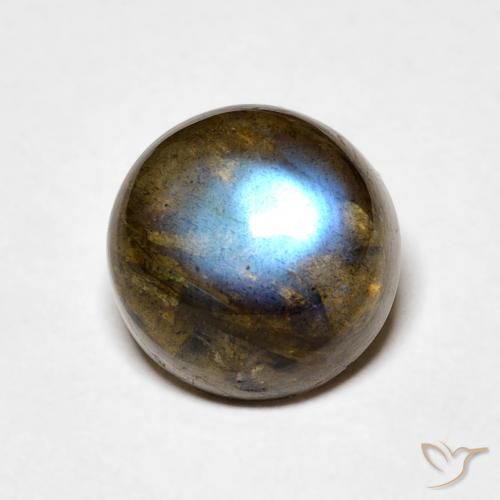3.59ct Натуральный Многоцветный Лабрадорит, Круглый, Полупрозрачный