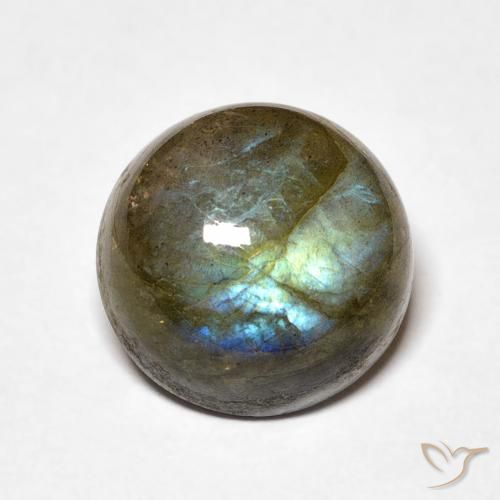 5.32ct Натуральный Многоцветный Лабрадорит, Круглый, Полупрозрачный
